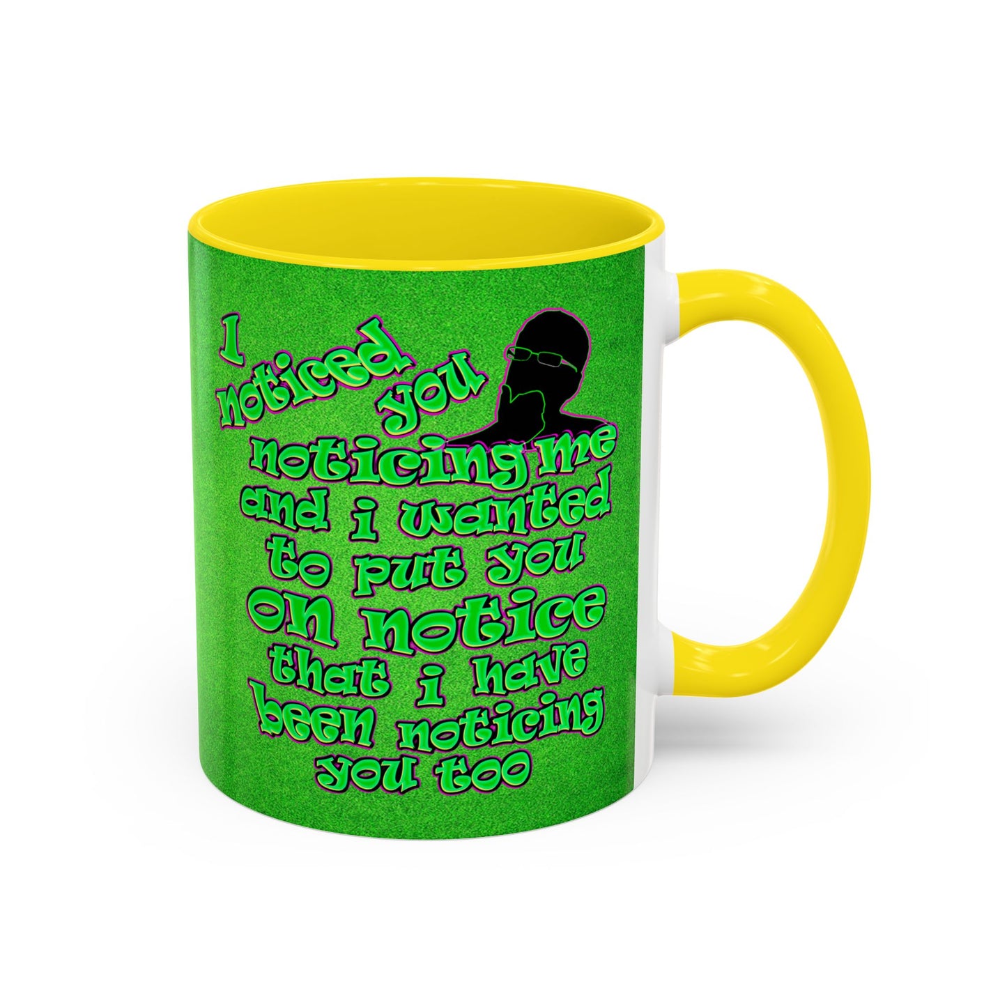 noticed you noticing - Accent Mug (green turf)