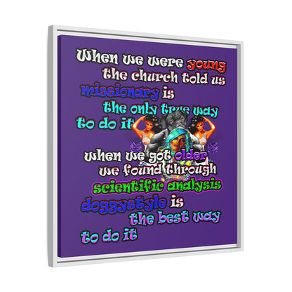 doggystyle - framed canvas art (purple)