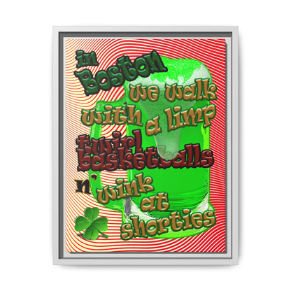 celtics logo - framed canvas art (yellow-orange wave)