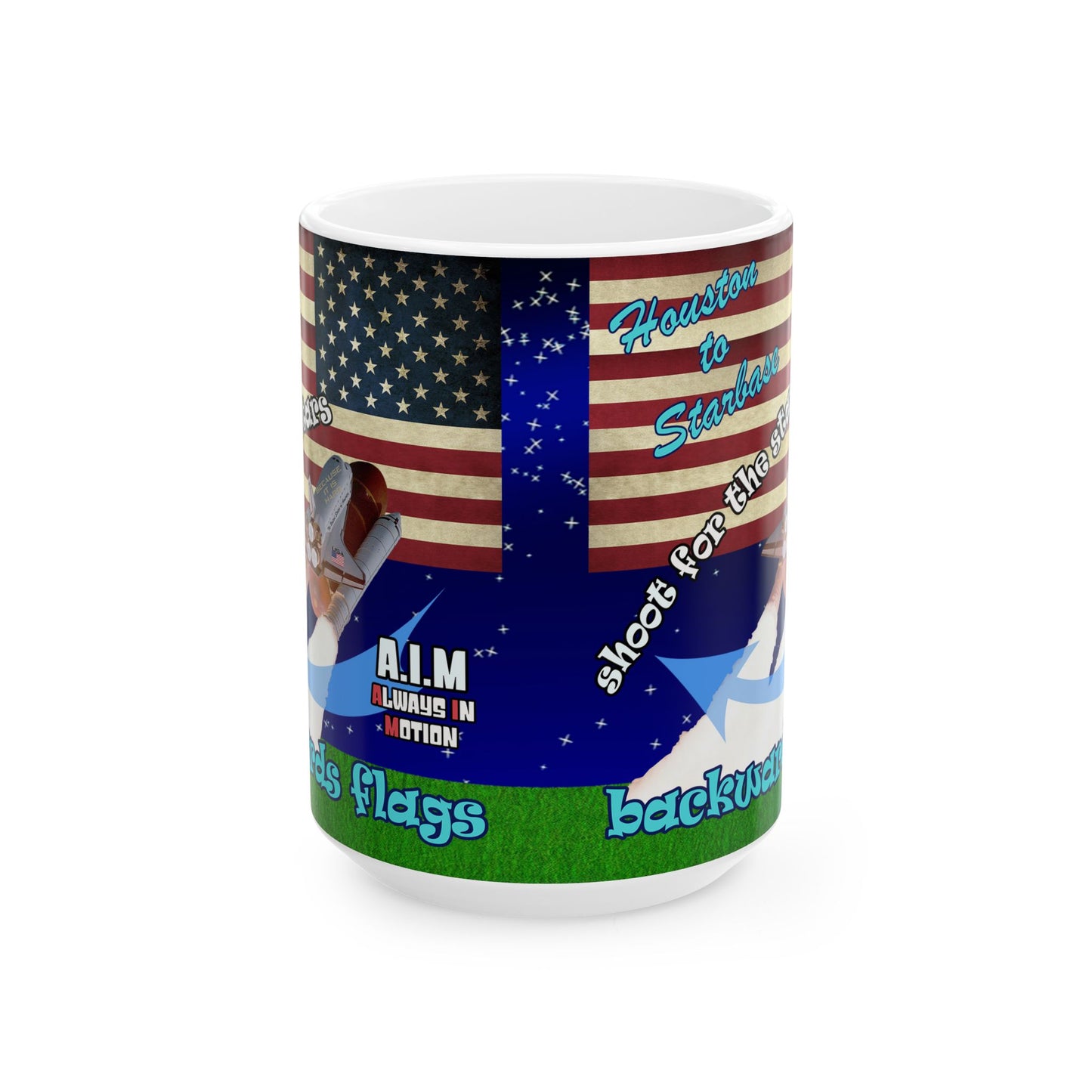 shoot for the stars - White Mug ('snoops' background)
