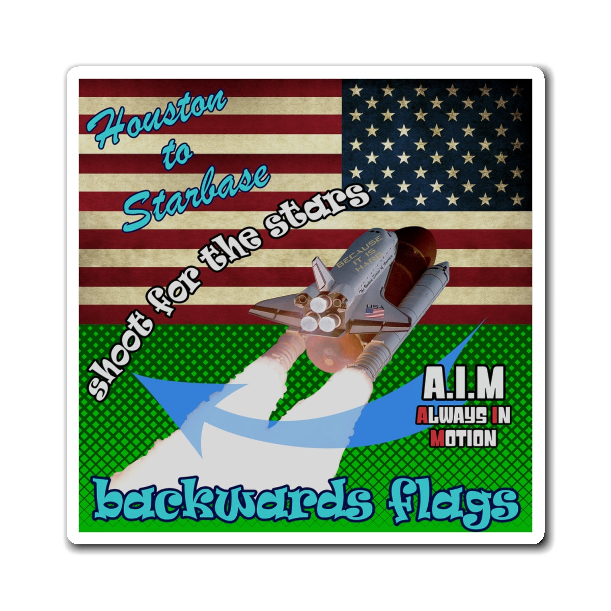 shoot for the stars - Magnets - (logo green)