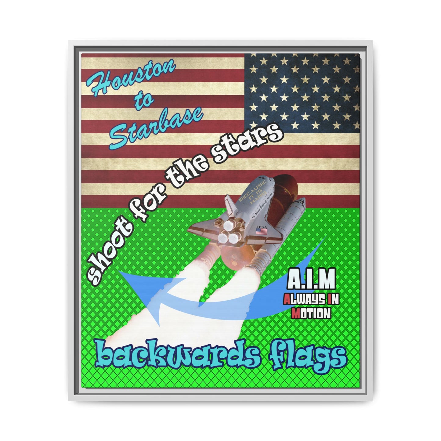 shoot for the stars - framed canvas art (logo green)
