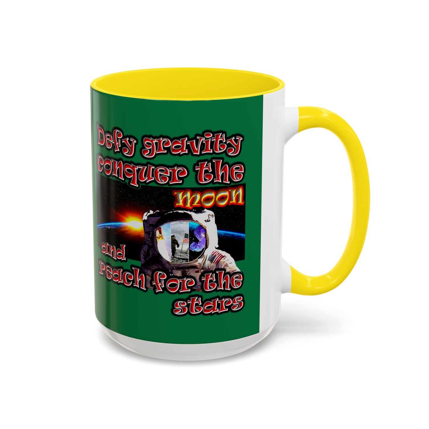 defy conquer reach - Accent Mug (dark green)