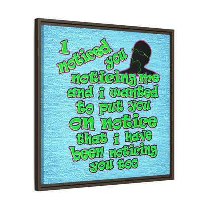 noticed you noticing - framed canvas art (faded blue)