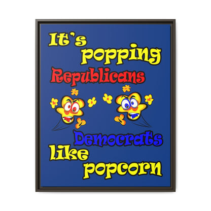 popping like popcorn - framed canvas art (dark blue)