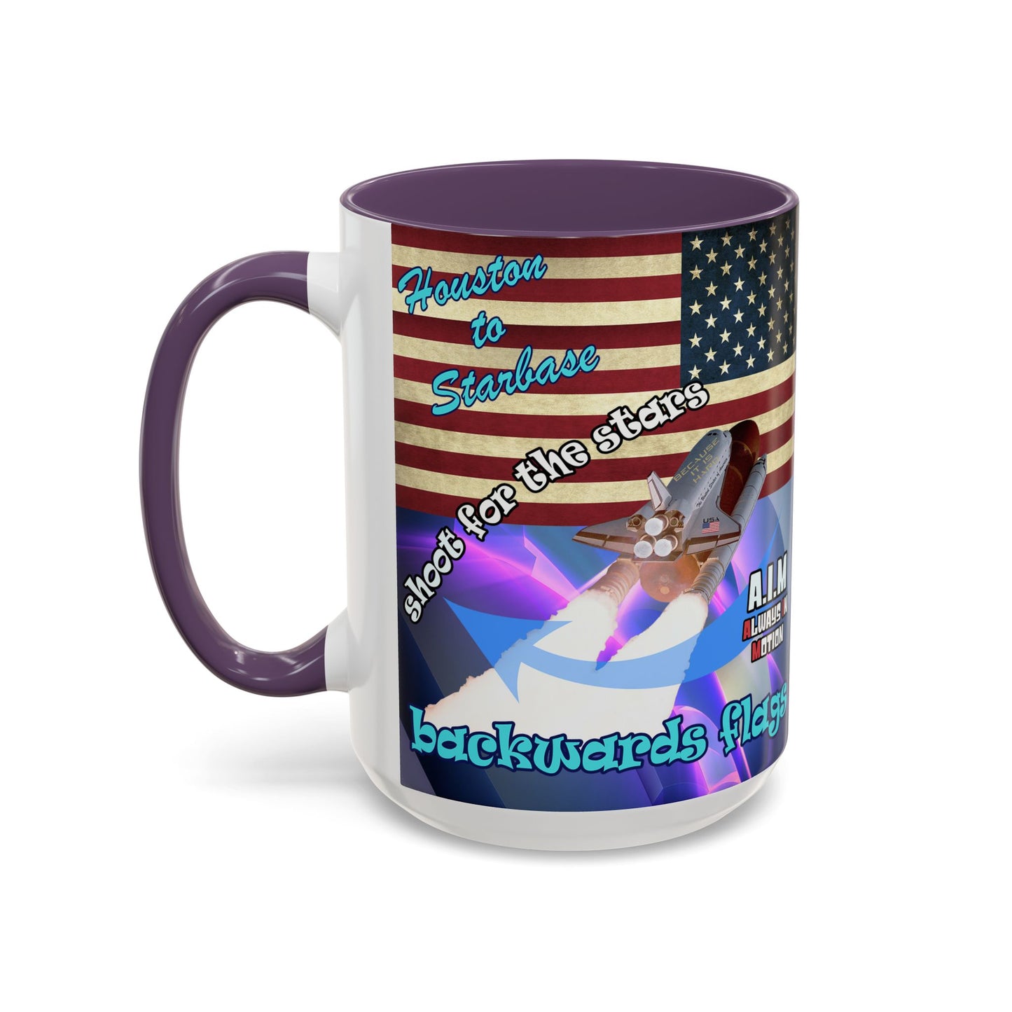 shoot for the stars - Accent Mug (grey-pink wave)