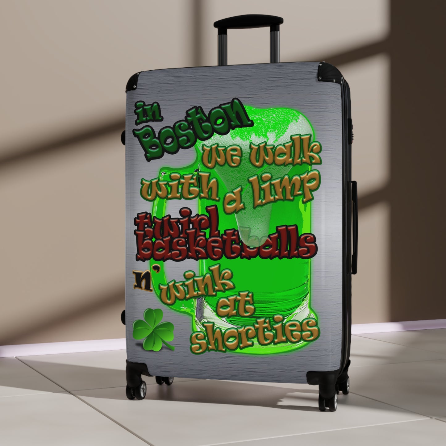 celtics logo - Suitcase (brushed nickel)