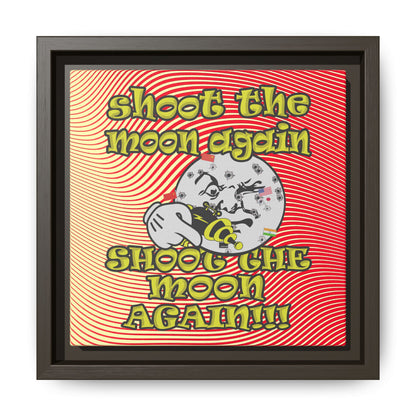 shoot the moon again - framed canvas art (yellow-orange wave)