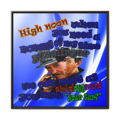 high noon - framed canvas art (blue-white wave)