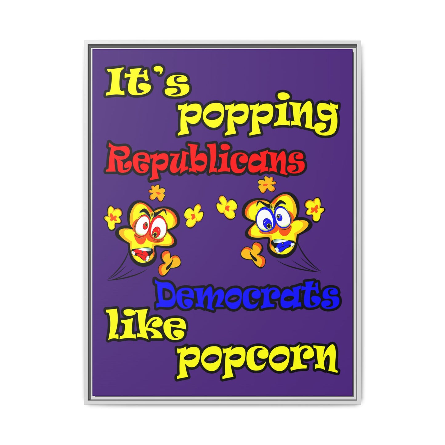 popping like popcorn - framed canvas art (purple)