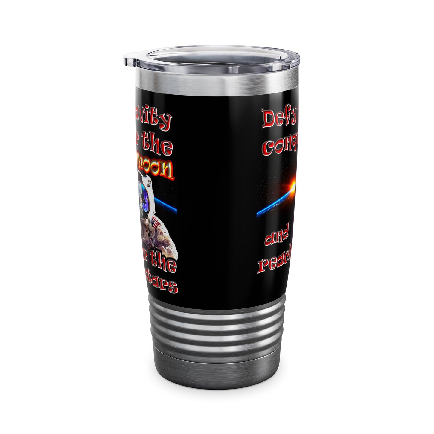 defy conquer reach - Ringneck Tumbler, 20oz (black)