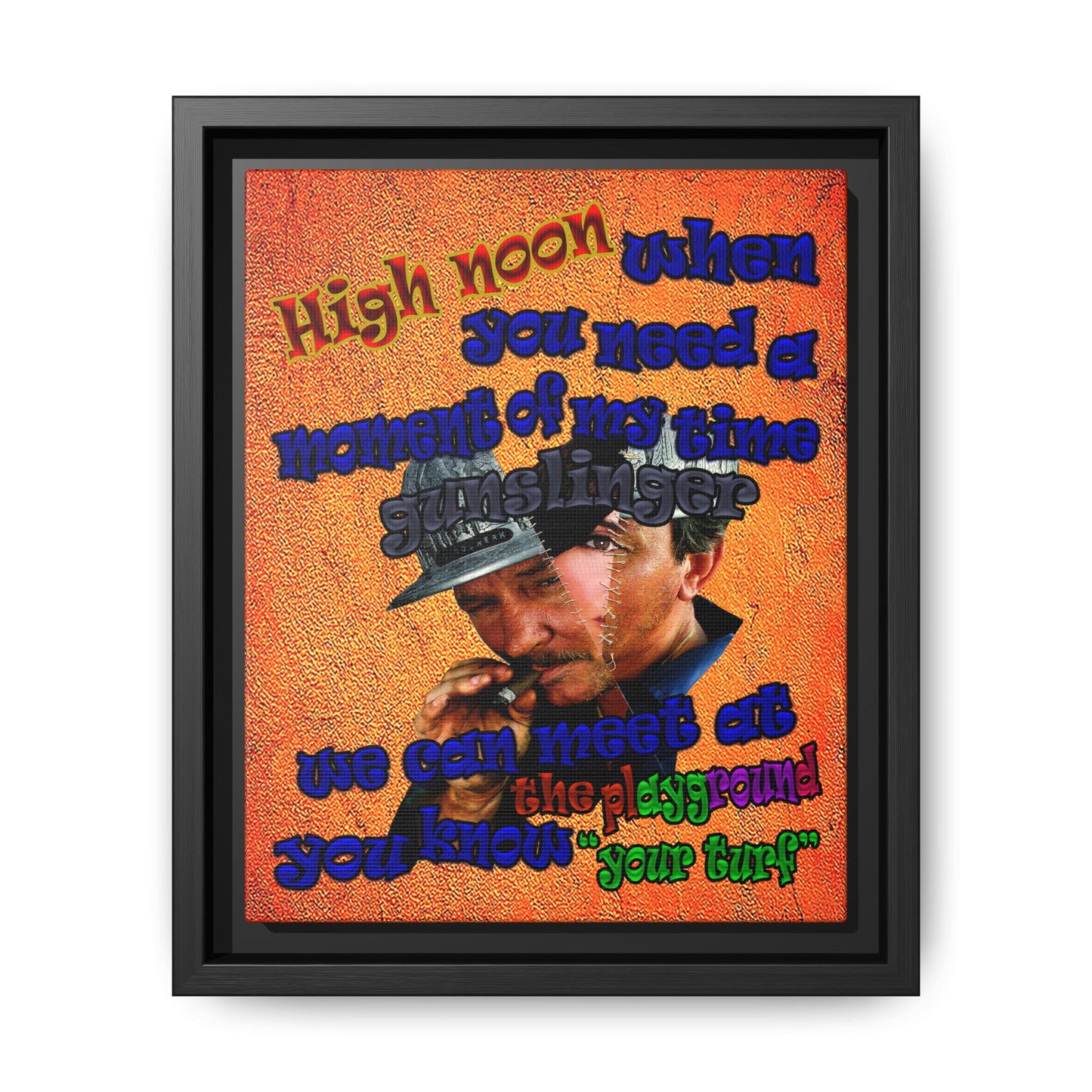 high noon - framed canvas art (burnt orange)