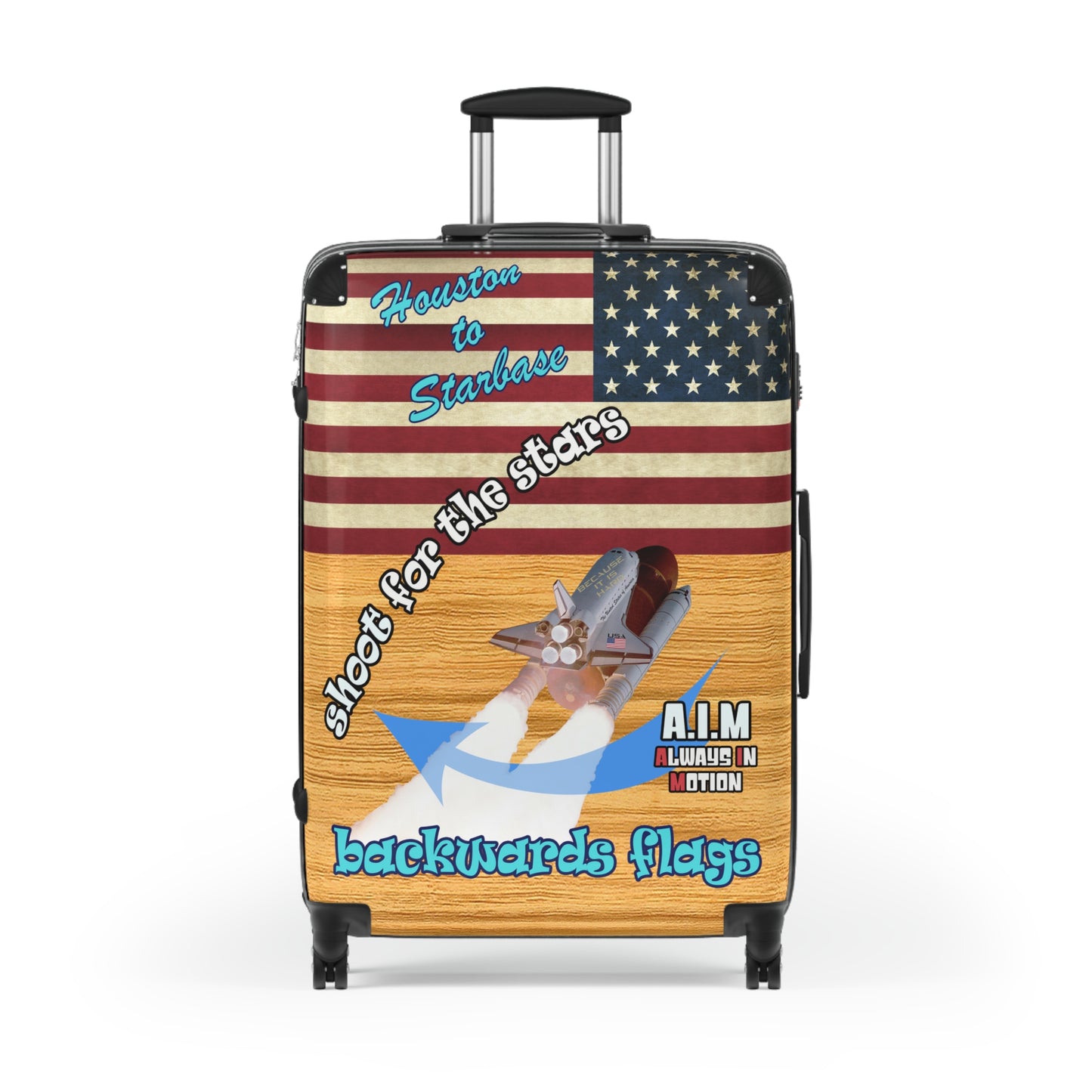 shoot for the stars - Suitcase (butterscotch wood finish)