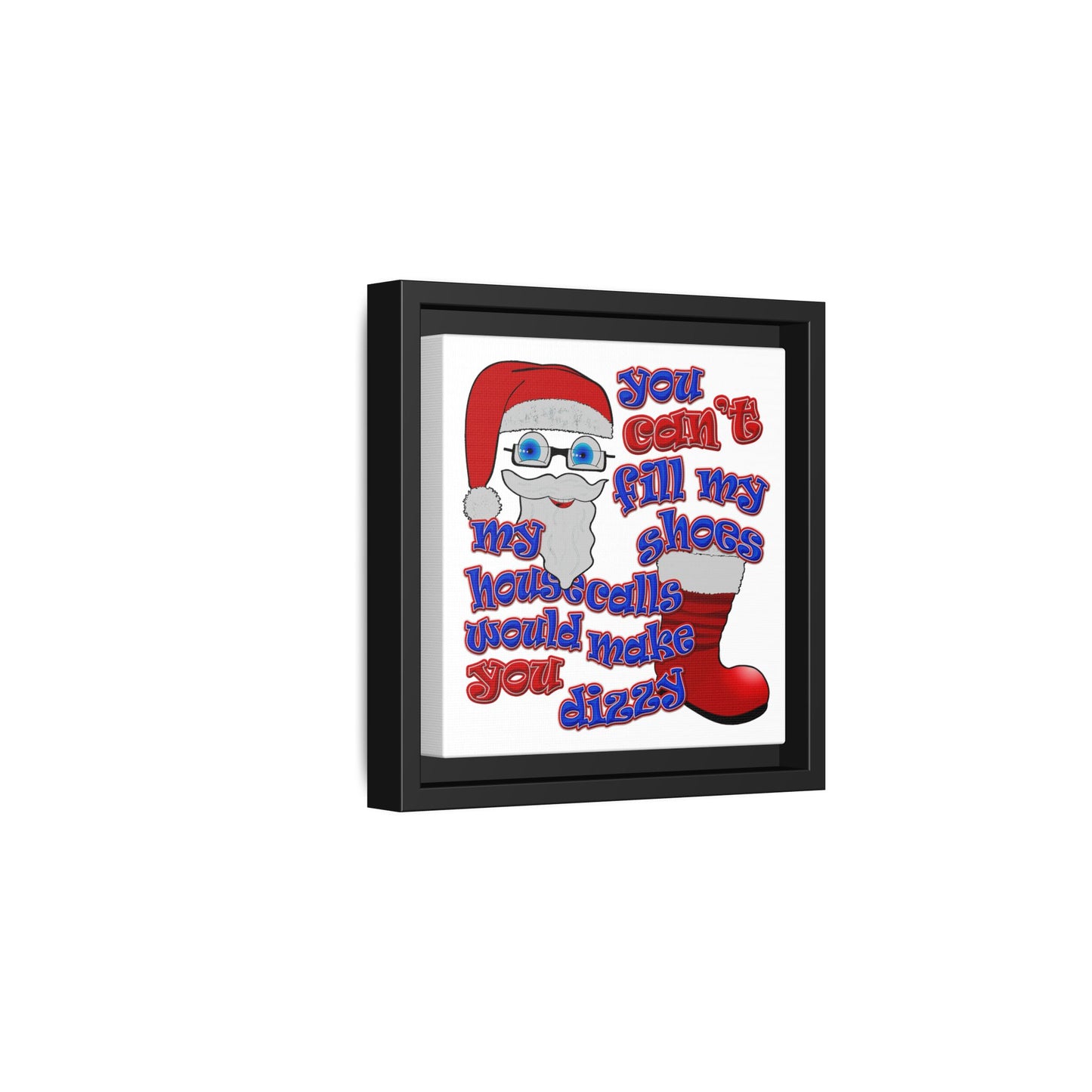santa's shoes - framed canvas art (white)