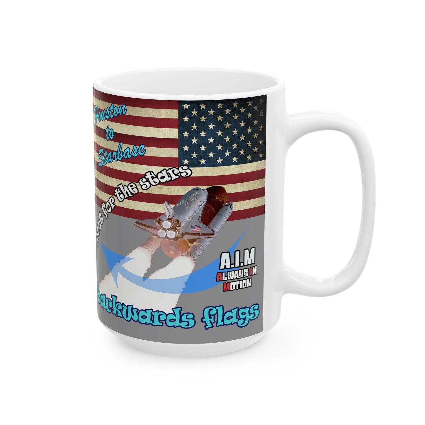 shoot for the stars - White Mug (grey)