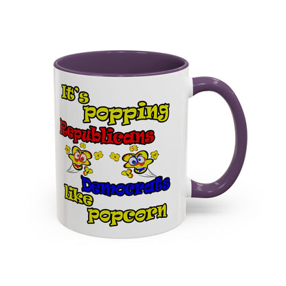 popping like popcorn - Accent Mug (white)
