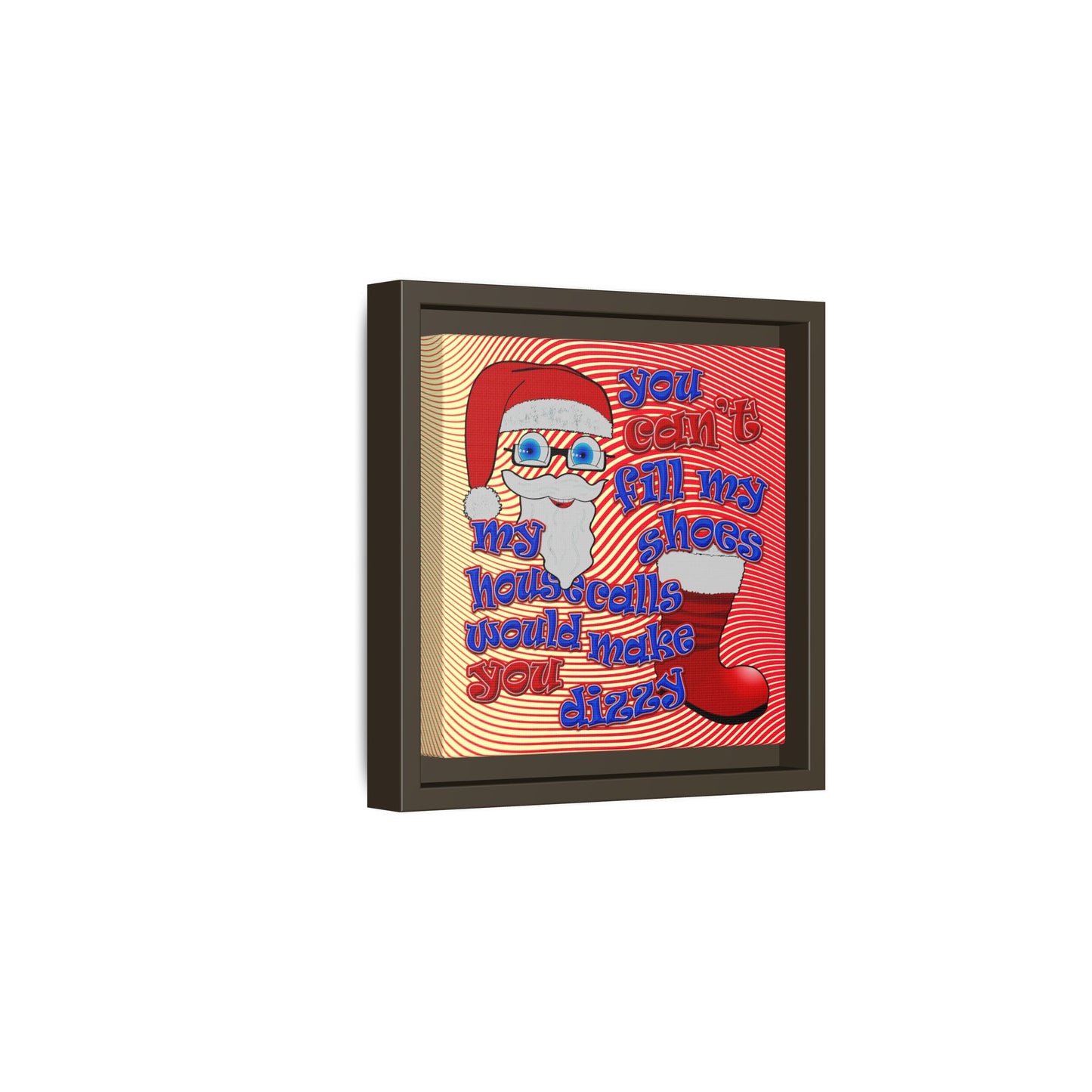 santa's shoes - framed canvas art (yellow-orange wave)