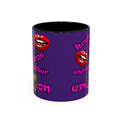 hoes b4 bros - Accent Mug (purple)