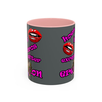 hoes b4 bros - Accent Mug (dark grey)