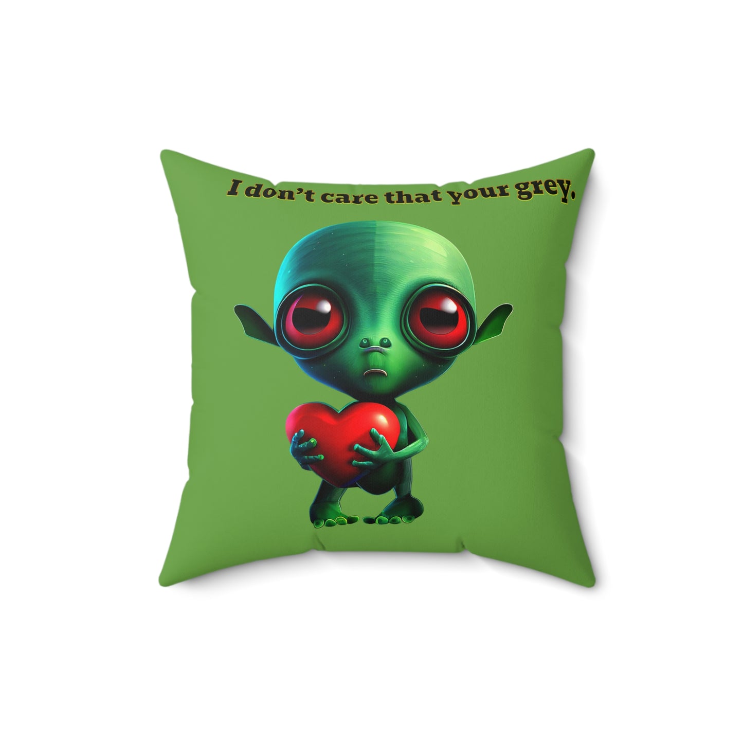 I don't care that your grey - Faux Suede Square Pillow - (green)