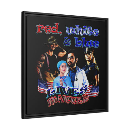 rw&b lives matter - framed canvas art (black)