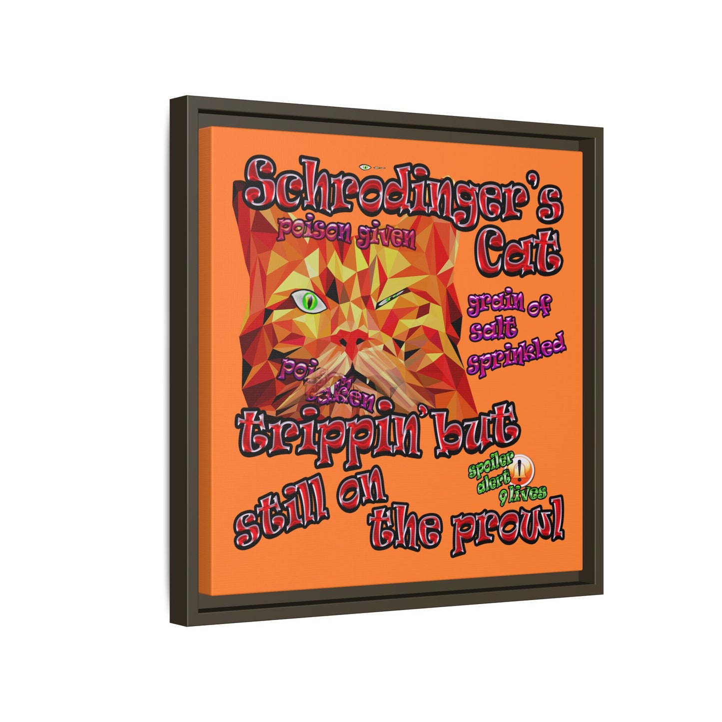 schrodinger's cat - framed canvas art (crusta)