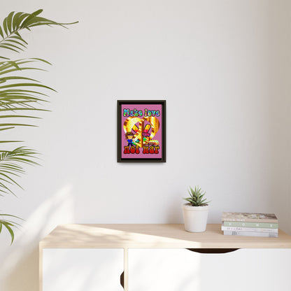 love peace - framed canvas art (light pink)