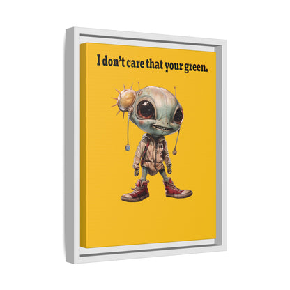 I don't care that your green - framed canvas art (yellow)