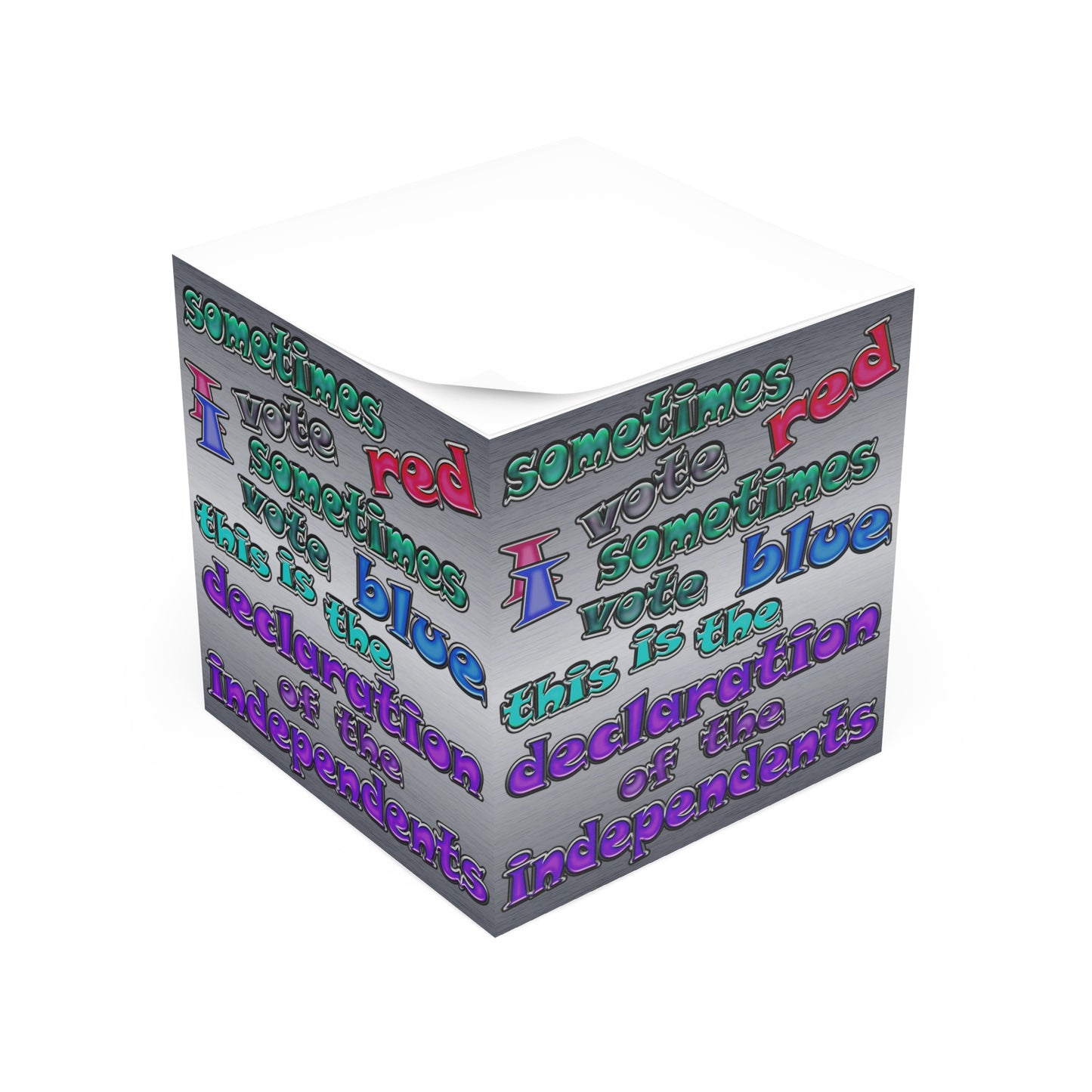 declaration of the independents - note cube (brushed nickel)