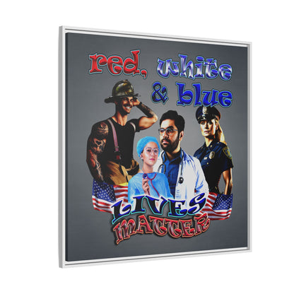 rw&b lives matter - framed canvas art (grey-light grey)