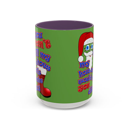 santa's shoes - Accent Mug (green)