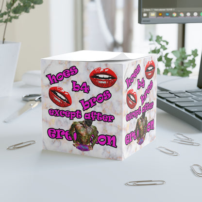 hoes b4 bros - note cube (white marble)