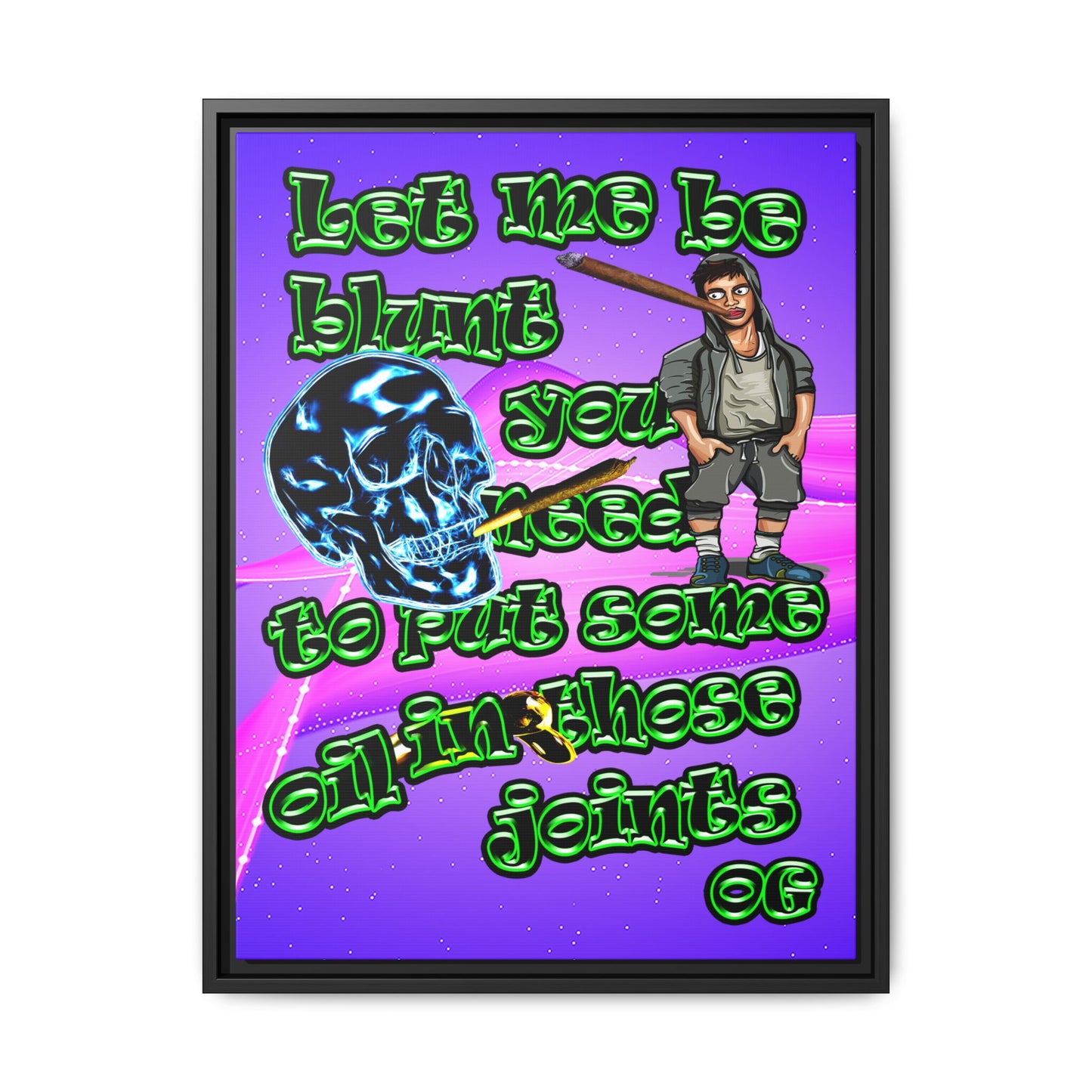 og - framed canvas art (purple-pink wave)