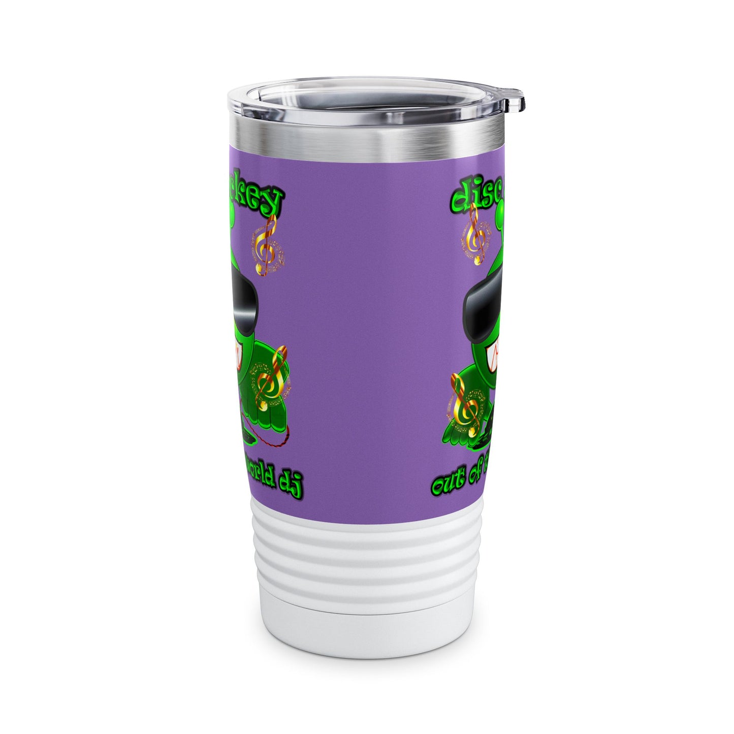 disc jockey - Ringneck Tumbler, 20oz (light purple)