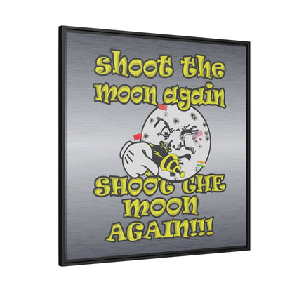 shoot the moon again - framed canvas art (brushed nickel)