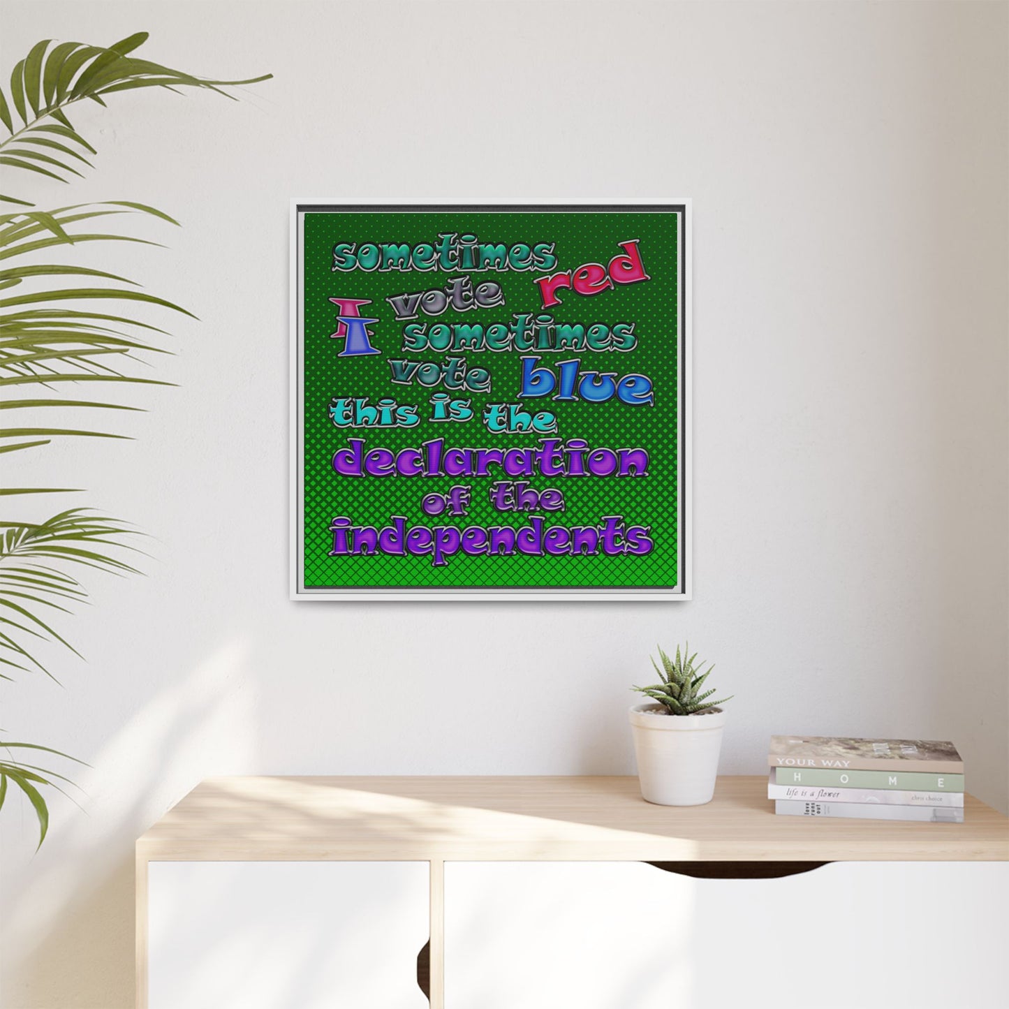 declaration of the independents - framed canvas art (logo green)