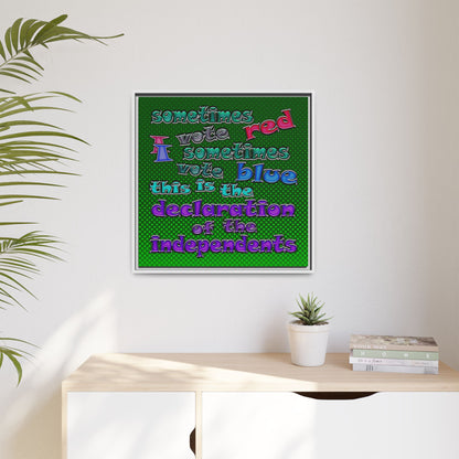 declaration of the independents - framed canvas art (logo green)