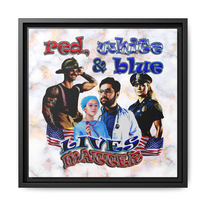 rw&b lives matter - framed canvas art (white marble)