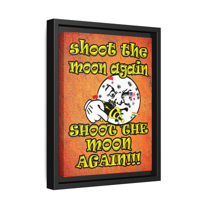 shoot the moon again - framed canvas art (burnt orange)