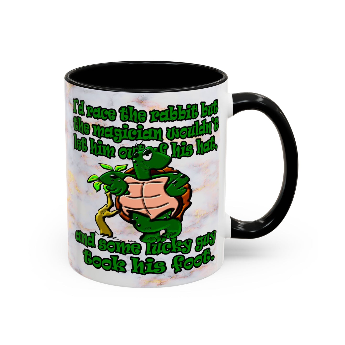 turtle race - Accent Mug (white marble)
