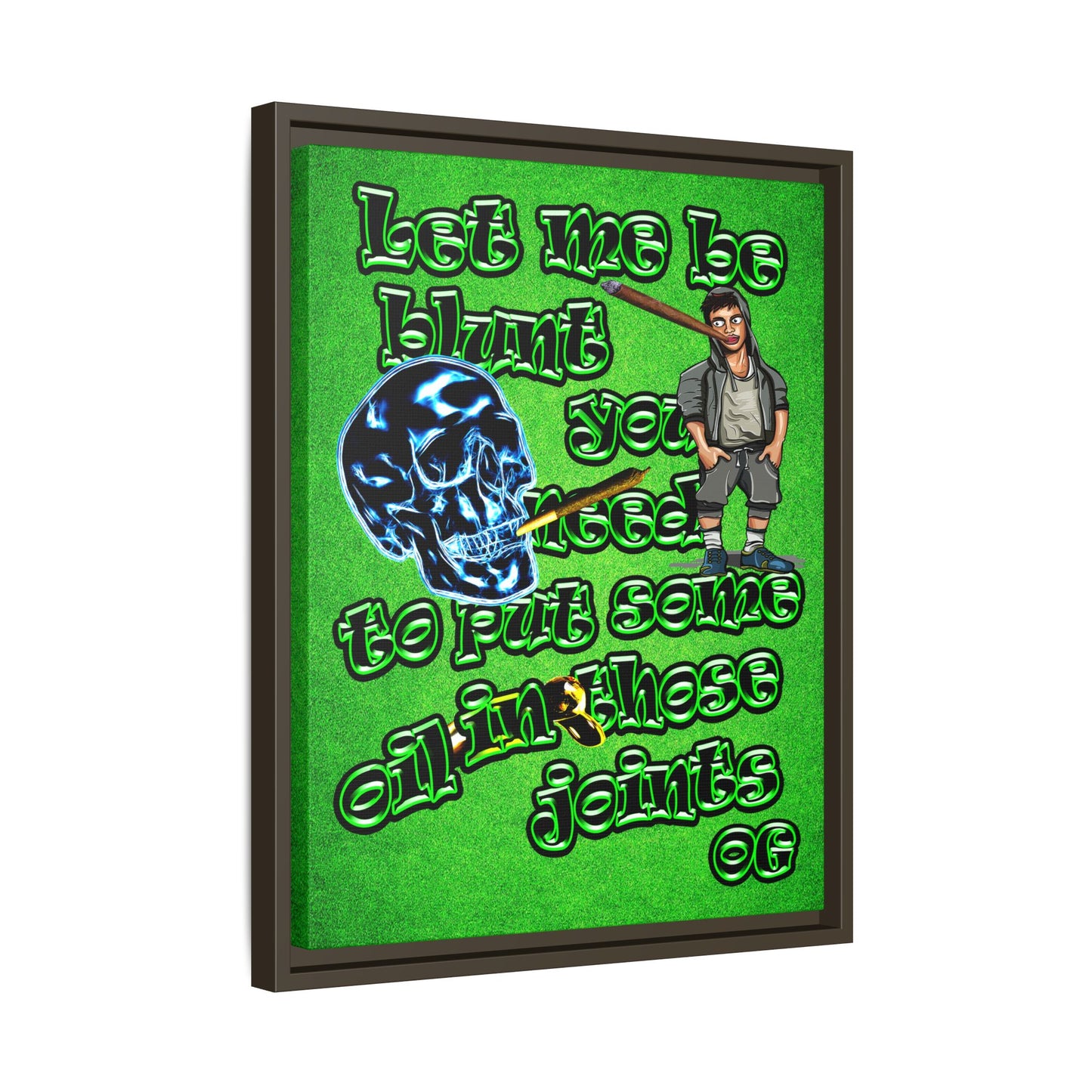 og - framed canvas art (green turf)