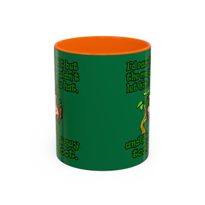 turtle race - Accent Mug (dark green)