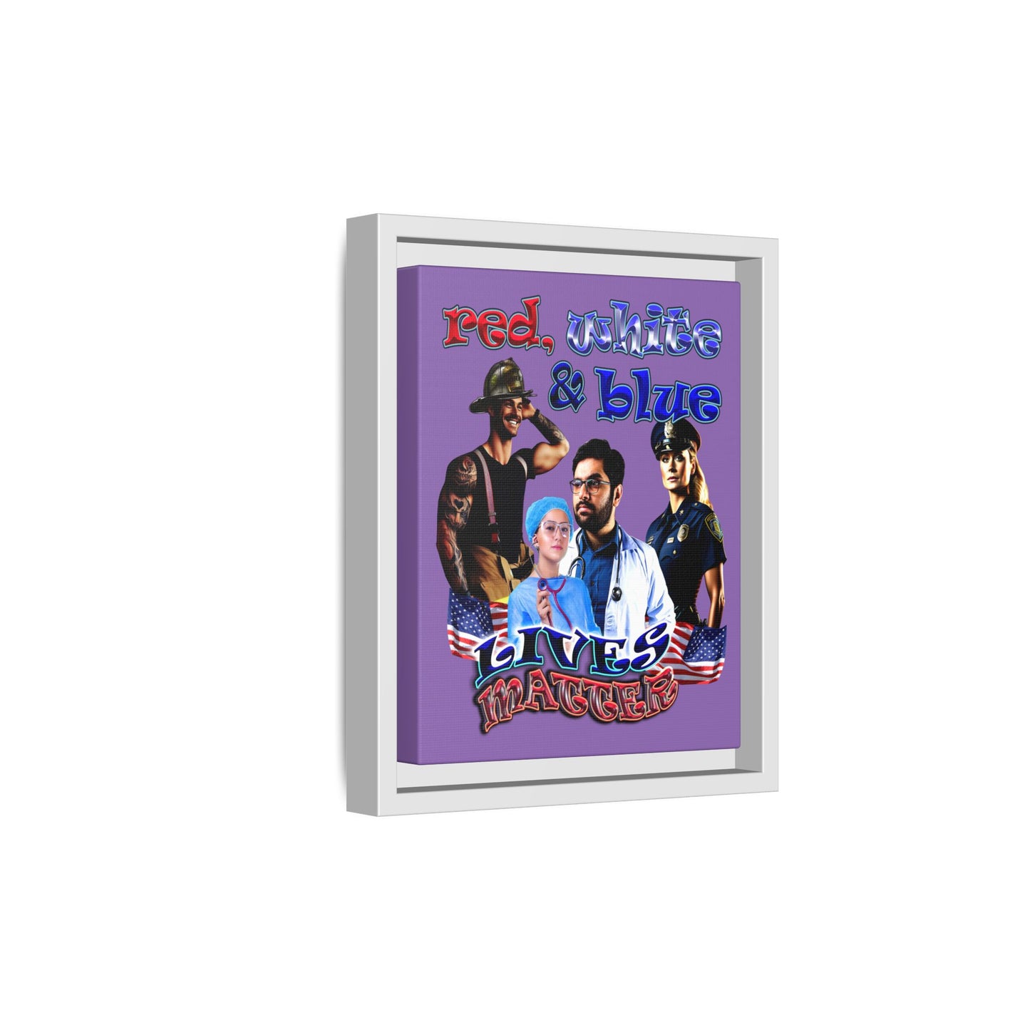 rw&b lives matter - framed canvas art (light purple)