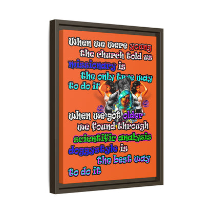 doggystyle - framed canvas art (orange)