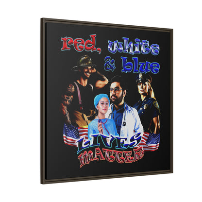 rw&b lives matter - framed canvas art (black)