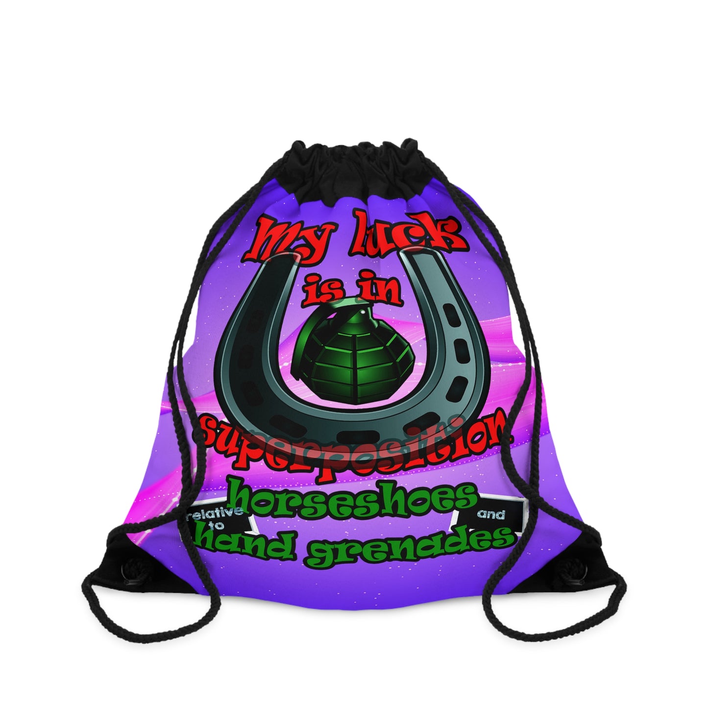 my luck - Drawstring Bag (purple-pink wave)
