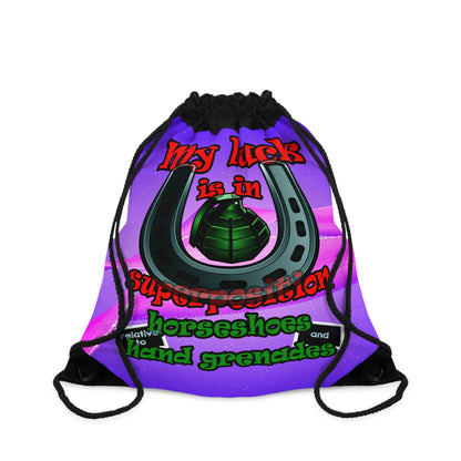 my luck - Drawstring Bag (purple-pink wave)