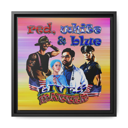 rw&b lives matter - framed canvas art (color blur)
