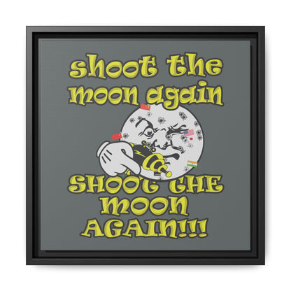 shoot the moon again - framed canvas art (dark grey)
