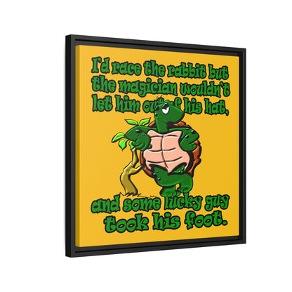 turtle race - framed canvas art (yellow)